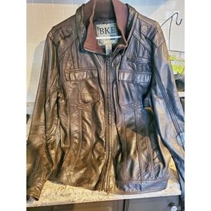 BKE slim fit leather jacket